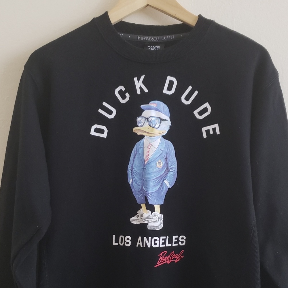 Duck dude black crewneck sweatshirt